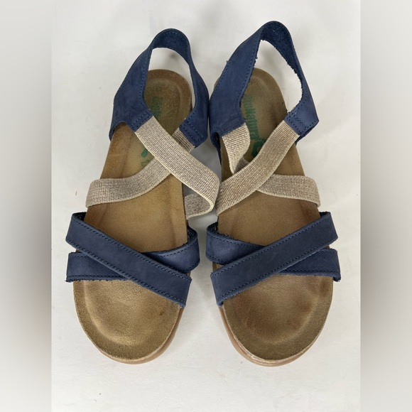 bionatura sandals Women Size 39 US 8 Blue/tan Leather/textile Upper - Picture 12 of 15